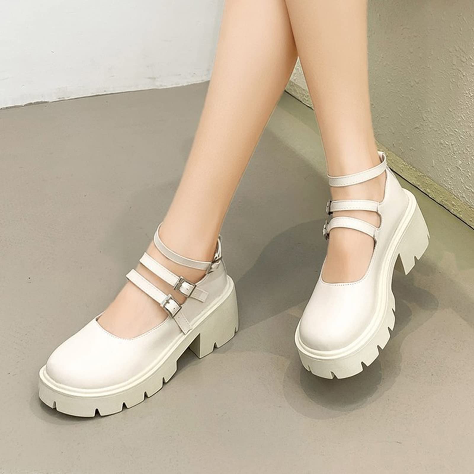 Platform Mary Janes voor Vrouwen Enkelbandje Lage Chunky