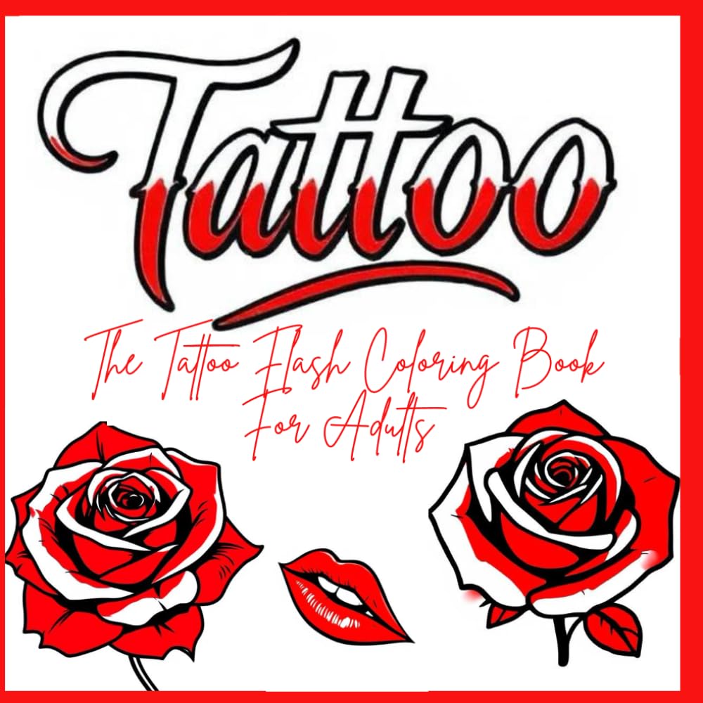 Tattoo coloring flash book