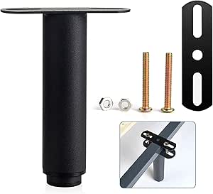 Gambe Regolabili Per Letto E Mobili | Supporto Centrale Rete Doghe | Altezza 18-33 Cm | Nero - Foto 13