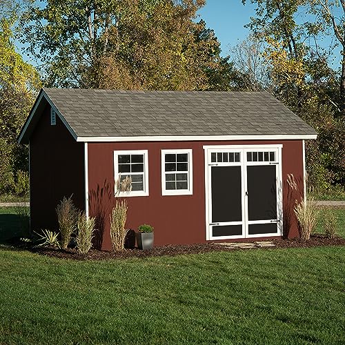 Handy Home Products Scarsdale Cobertizo de Almacenamiento de Madera 12x16 Hazlo Tú Mismo - No incluye kit de piso, pintura ni tejas para techo miniatura 1