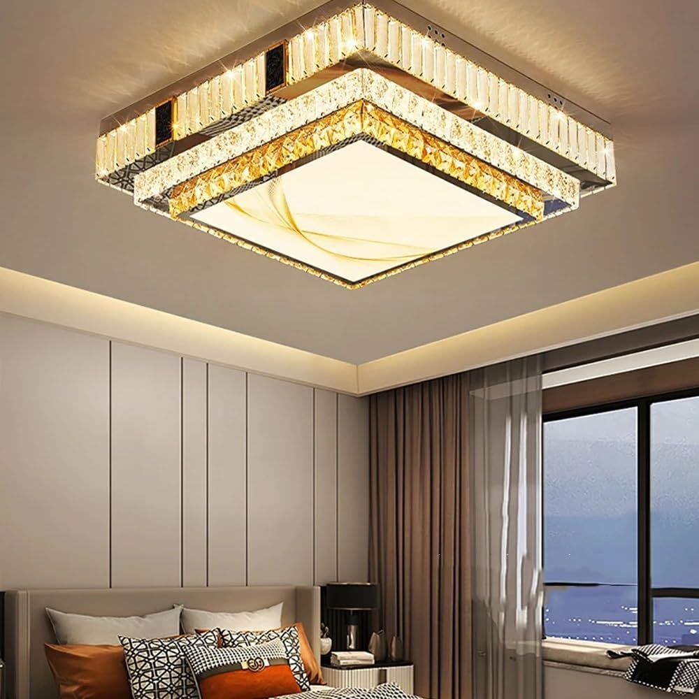 Lustre suspendu de luxe en cristal au design moderne et épuré pour sublimer votre intérieur