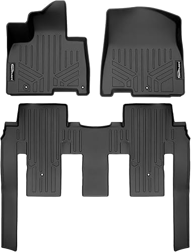 Miniatura 54 de SMARTLINER Juego de alfombrillas negras de primera fila para todo tipo de clima, compatibles con modelos Kia NIRO PHEV y híbridos 2023-2024 Negro
