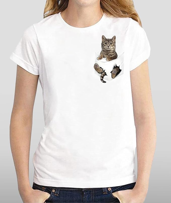 SOMTHRON Hommes Dames Enfants Famille 3D Imprimer T-Shirt Chat avec Drôle  Graphique Imprimer Doux Col Rond Casual Top T-Shirts : Amazon.fr: Vêtements