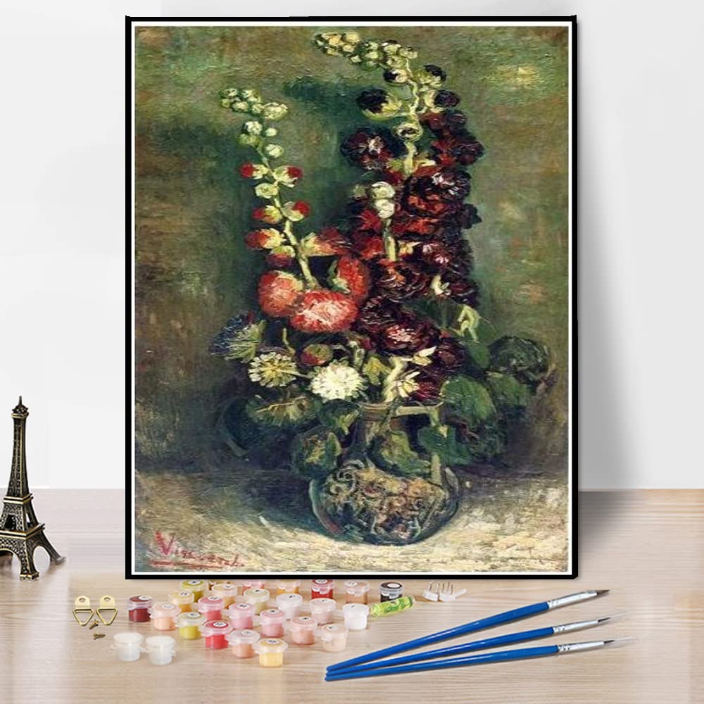 Amazon | 油絵 数字キットによる絵画 塗り絵 大人 手塗り タチアオイの