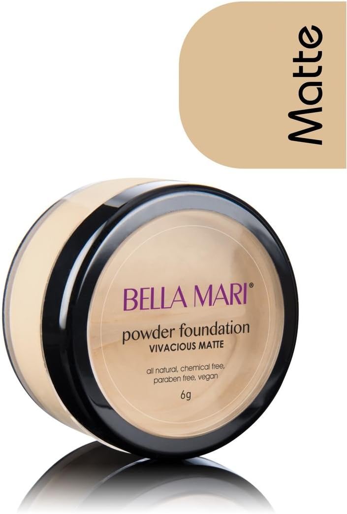 Bella Mari Natural Mineral Powder Foundation, Vivacious (Warm); 0.2oz