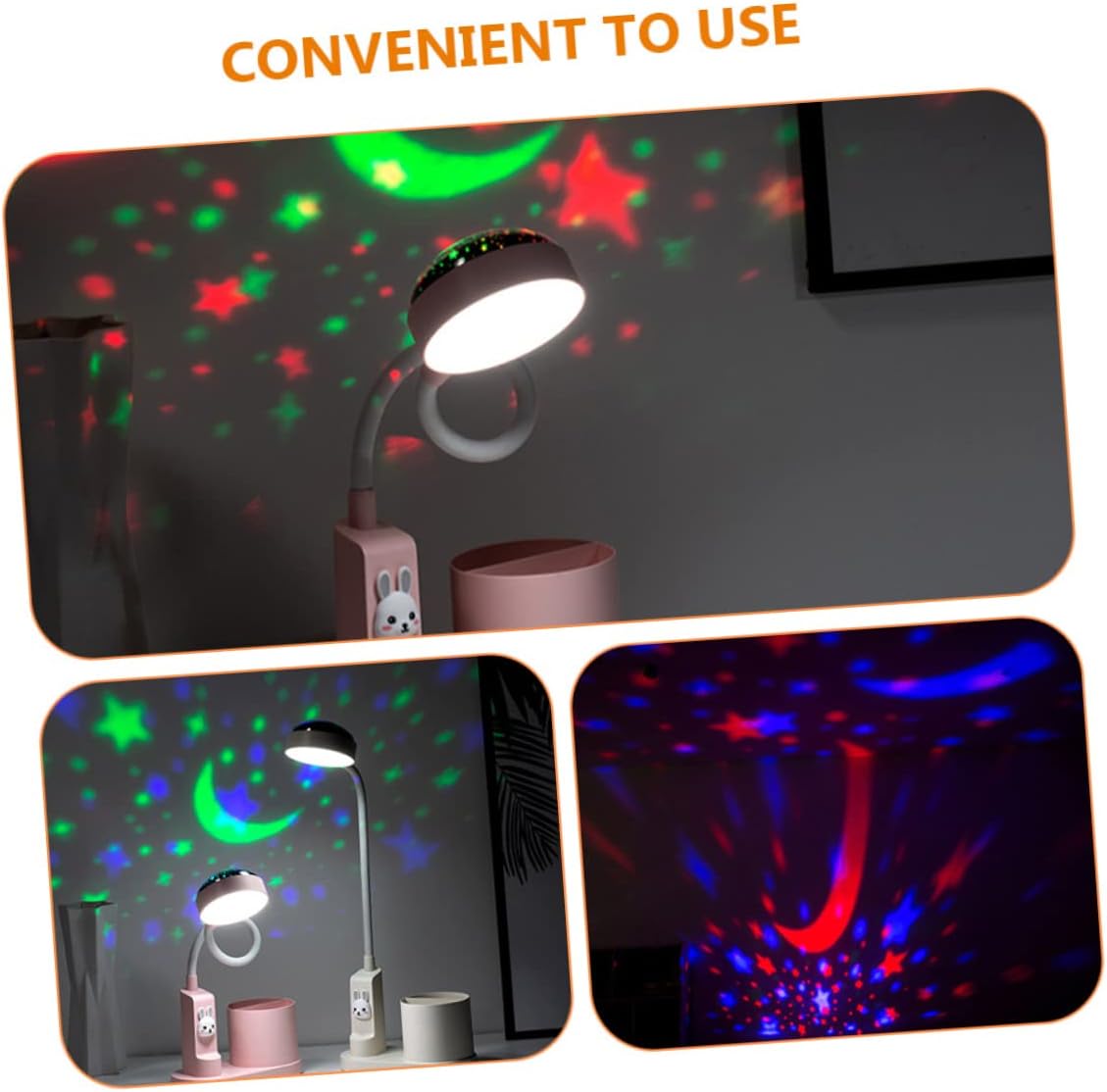 Multifunctional Star Projector Table Lamp Lighting Desk Lamp and Pen Holder for Boys and Girls Study and Bedroom Color-Changing Night Light Projection Modes