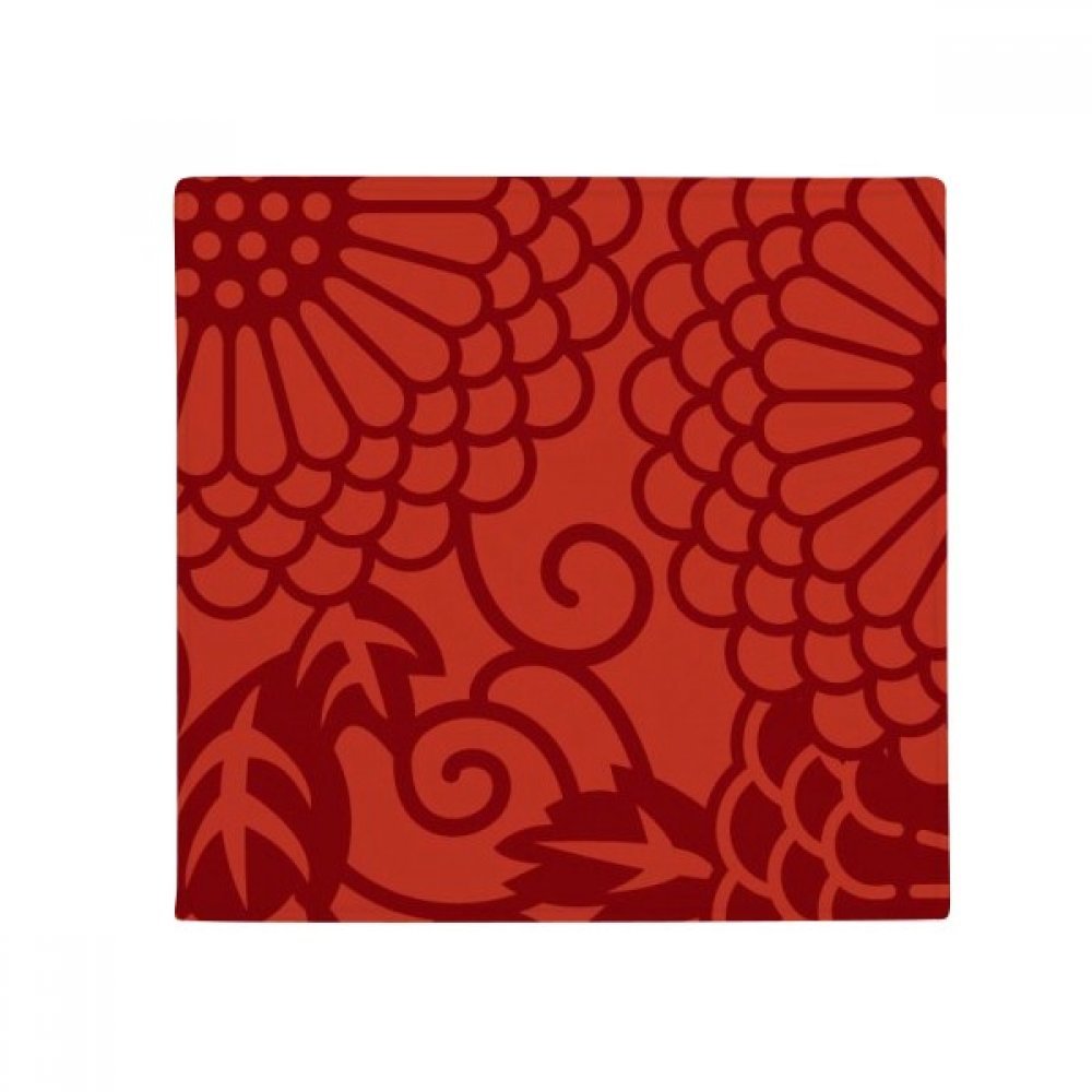 Tapis de sol fleurs style asiatique 80x80cm antidérapant pour animaux et cuisine