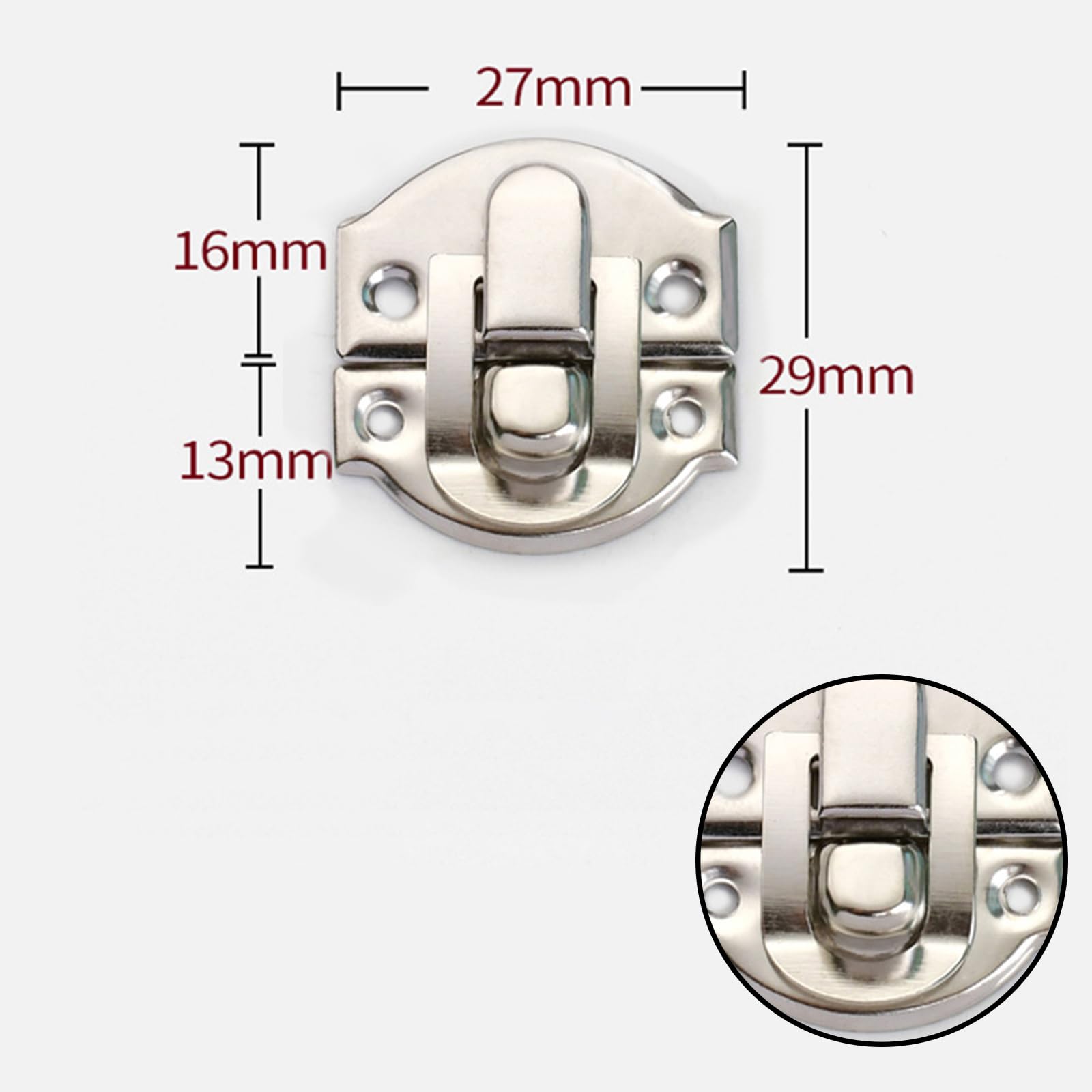 25PCS Box Latch,Antique,Toggle Catch Latch Clasp,Sliver Decorative Hasp,Jewelry Box Lock Buckle,Hasp Lock Latch,27 * 29mm - Image 2