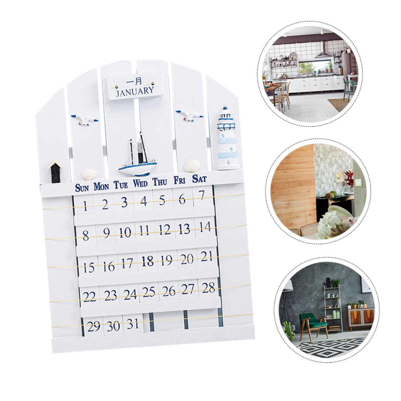 STOBOK 1pezzi Calendario da Parete in Legno Calendario Continuo Decorativo Stile per Casa Decorazione Delicata