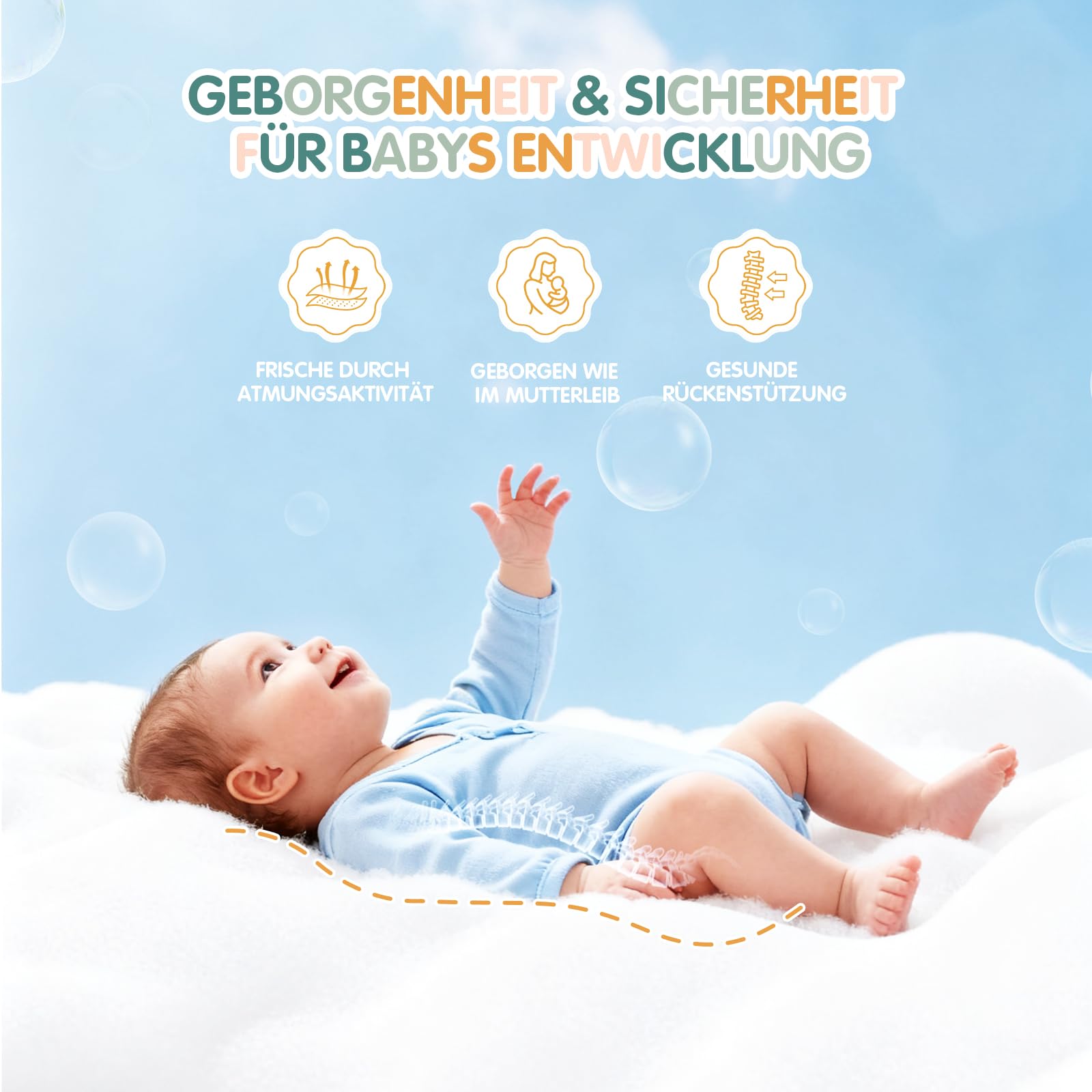Babynest Babynestchen Neugeborene Baby Nestchen Tragbar 0-24 Monate, Nestchen Baby Waschbar mit Verstellbarem U-Fußsack,Tragbar & Verwandelt Sich In Rucksack,Baby Erstausstattung Neugeborene