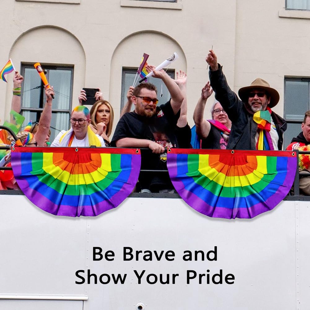 Regenbogen-Wimpelkette Für Pride & LGBTQ-Feiern | Plissierte Fähnchen, 2 Stück, Wetterfest & Leicht Aufzuhängen