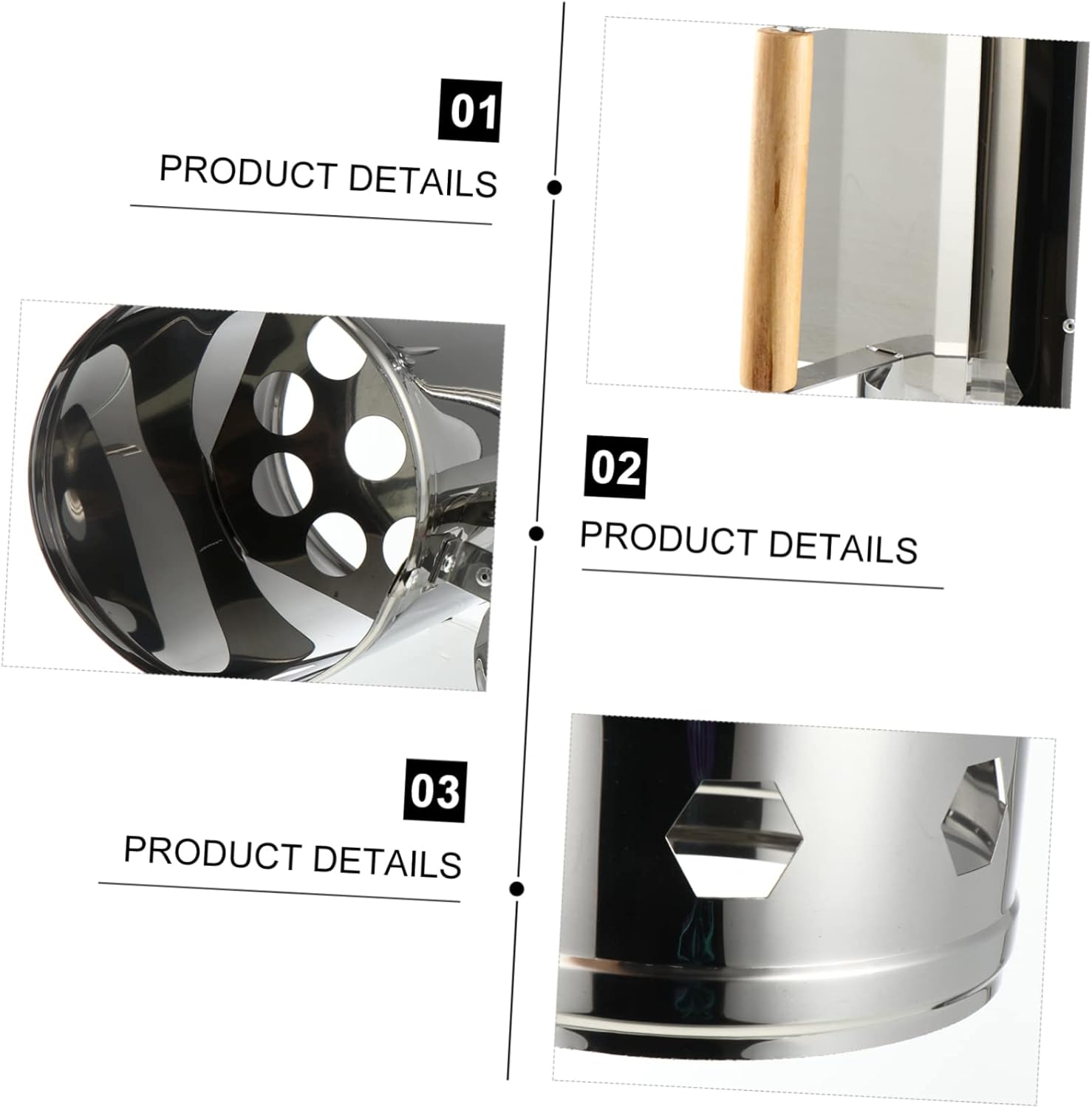 1pc Charcoal Chimney Starter Heat-Resistant Handle for Quick BBQ Ignition Stainless Steel Outdoor Fire Starter Barrel for Grilling Camping and Fire Pits