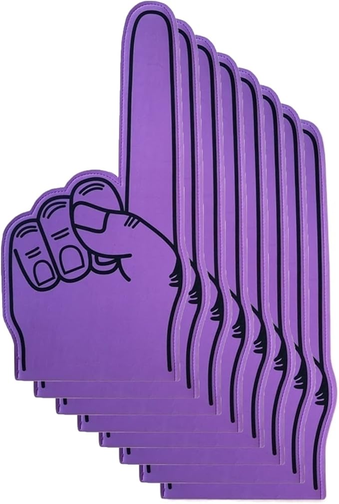 8PCS Foam Finger, Giant Foam Fingers For Sports Events Cheering Foam Hand Blank Foam