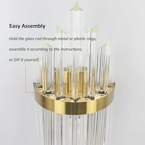 Miniatura 6 de HOLKIRT Juego de 2 apliques de pared de cristal moderno para montaje en pared, lámpara de tocador de baño, acabado dorado