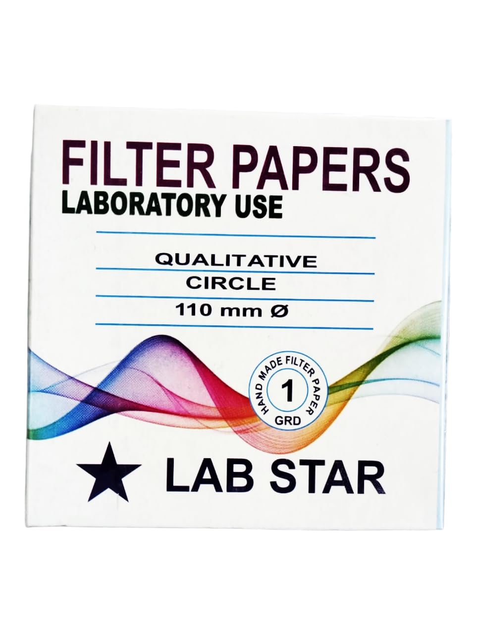 Lab Star Qualitative Filter Paper Circle Shape, Laboratory Grade, 110mm Diameter, White Colour for School & college laboratory use