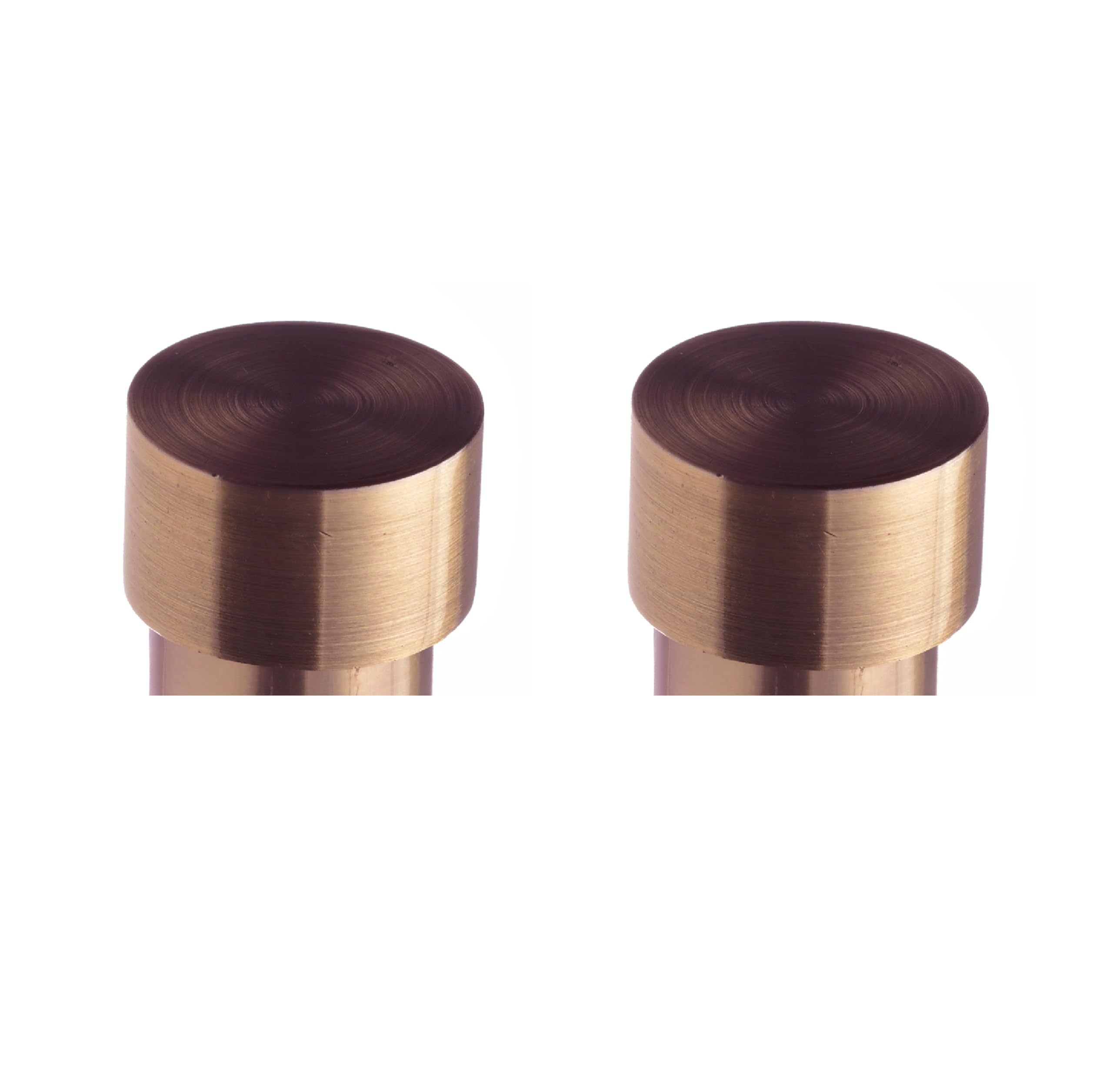 Lister Cartwright Antique Copper (Disc Stopper Finials) 28Mm Curtain Pole Ends Finials Pack Of 2 Adjustable Screws Antique Copper (Stopper Finials)