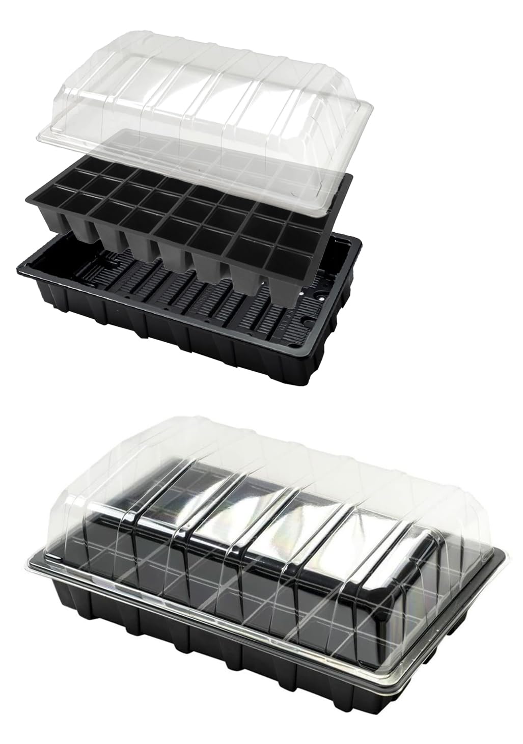 Muddy Hands Pack of 2-40 Cell Propagator Seed Tray with Lid Plant Seedling Germination Growing Starting Tray