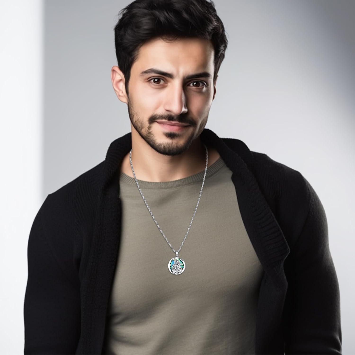 Saint Necklace for Men Women 925 Sterling Silver Patron Saint Medal Necklace St Amulet Protection Pendant Jewelry Gift - Image 4