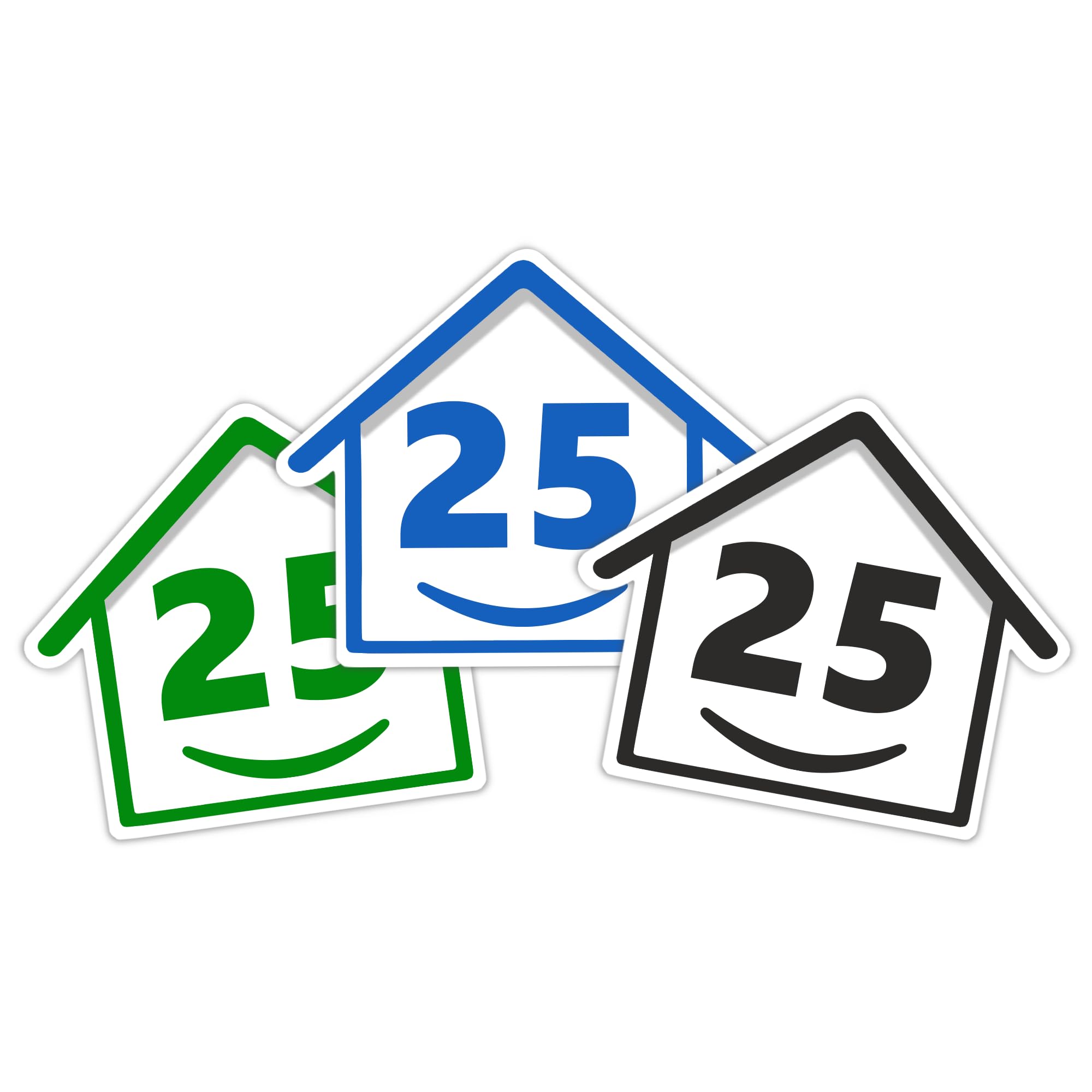3 x Bin Numbers for Wheelie Bins, 1-99, 15cm ‘Happy House’ Colour Design Dustbin Stickers, Easy Application Stick On Number Stickers - Weatherproof Self Adhesive Vinyl – Blue, Black and Green (14) — view 66