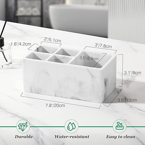 Vista 61 de Luxspire Soporte para cepillos de dientes, 3 ranuras, soporte eléctrico para cepillos de dientes y pasta de dientes, almacenamiento de resina