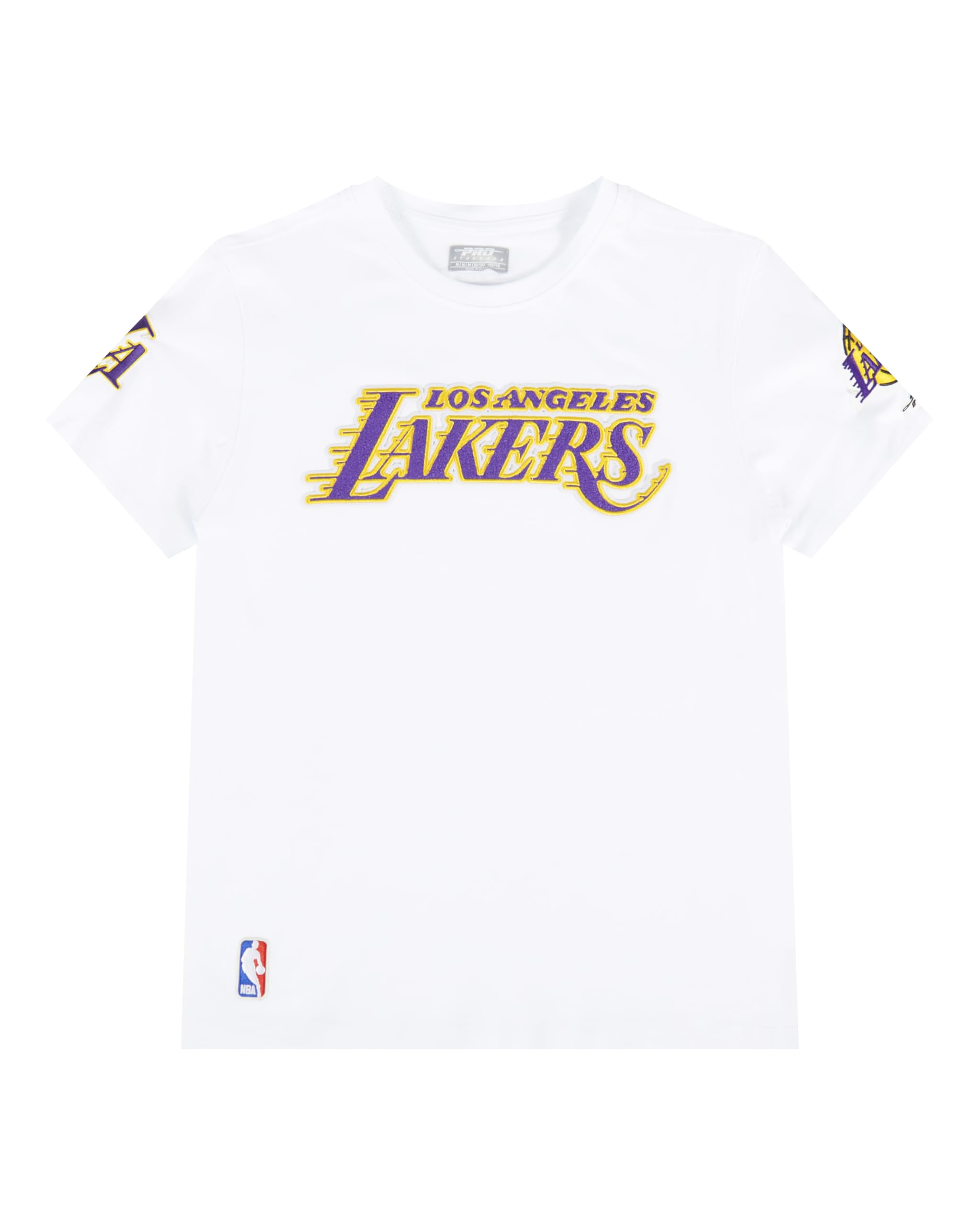 Pro Standard Big Boys NBA Classic Chenille Cotton Short Sleeve Tee, White/Opulent Garden, XL