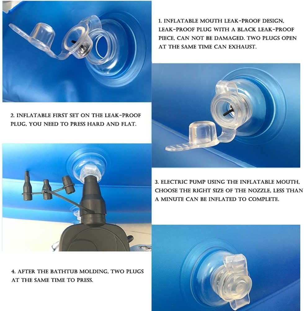 Aufblasbare Badewanne für Erwachsene – Kippsicher & Auslaufsicher, Faltbare Mobile SPA-Wanne mit Elektro-Pumpe, Verdicktes PVC, Ideal für Eisbad & Entspannung (Garten, Balkon, Dusche)