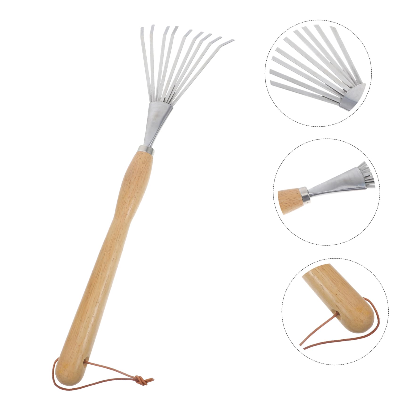 Rastrillo De Jardín Portátil con Mango Ergonómico para Actividades Al Aire Herramienta De Jardinería y Práctica para Camping y Senderismo