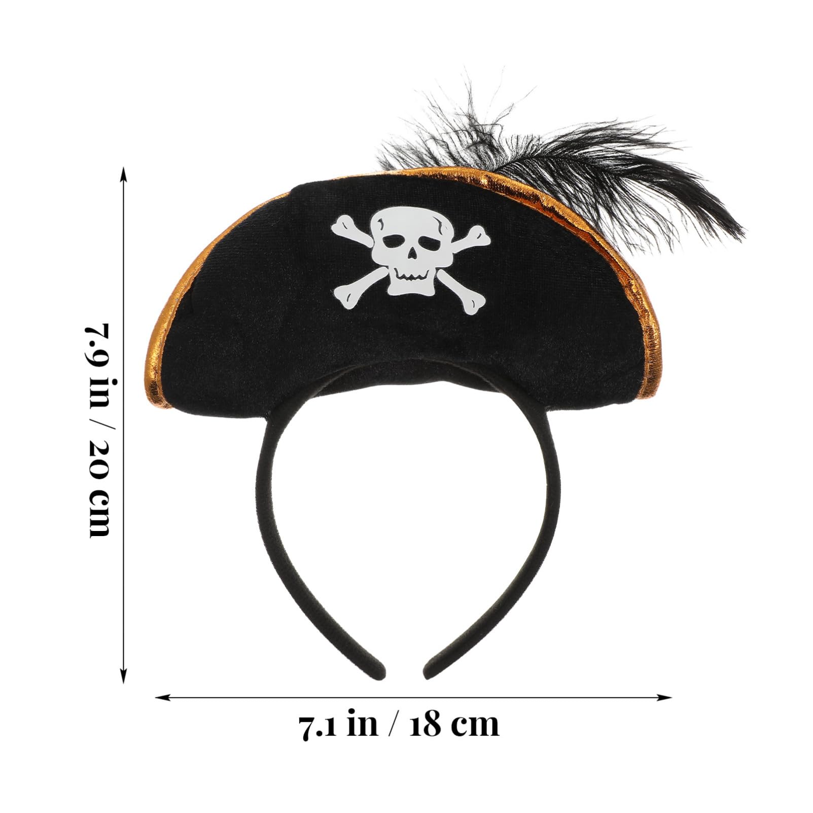 MAGICLULU Pirate Captain Hairband Skull Pattern Headband for Halloween Party Dress-up Costume Accessory for Adults and Kids - Image 2