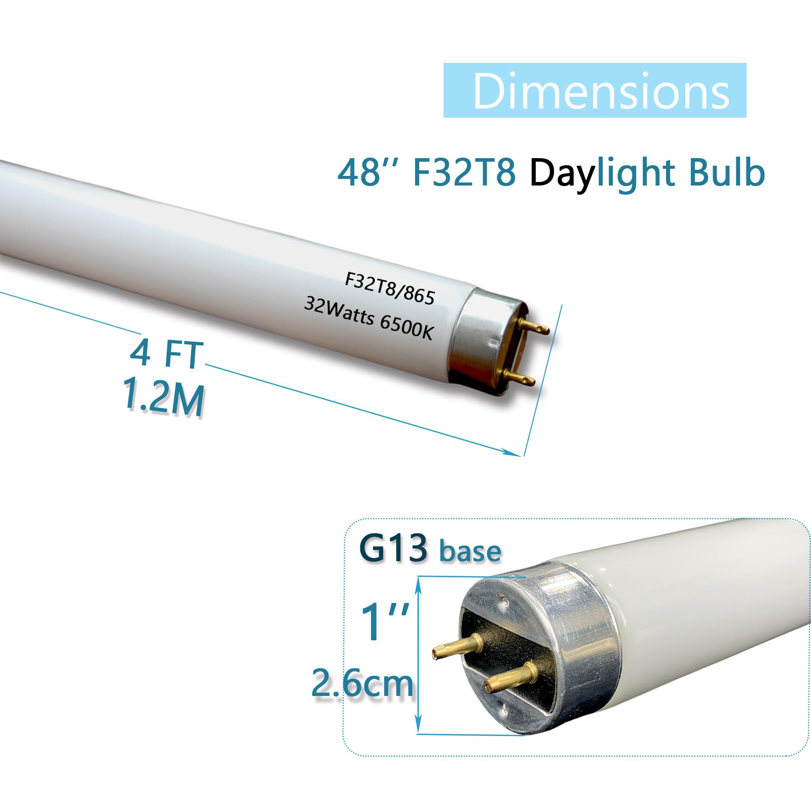 48 inch F32T8/865 32W Fluorescent Tube Light, 1.2M, 32 Watts 6500K