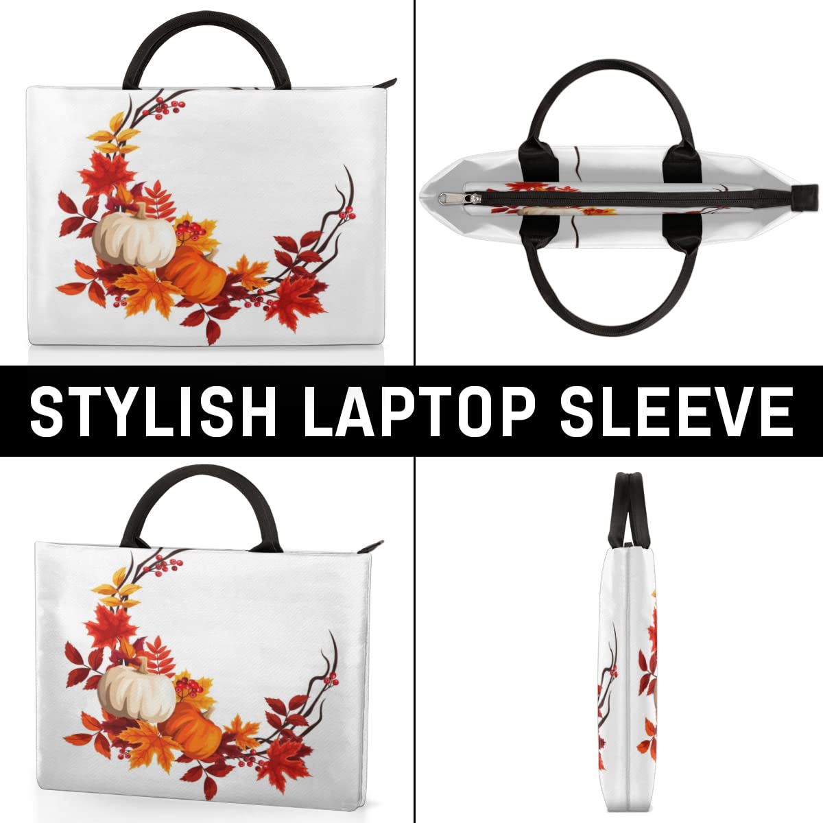 Dynie jesienne liście pokrowiec na laptopa 13-16 cali jesień ręka etui na laptopa teczka listonoszka noszenie torba na komputer dla kobiet mężczyzn dzieci chłopców dziewcząt