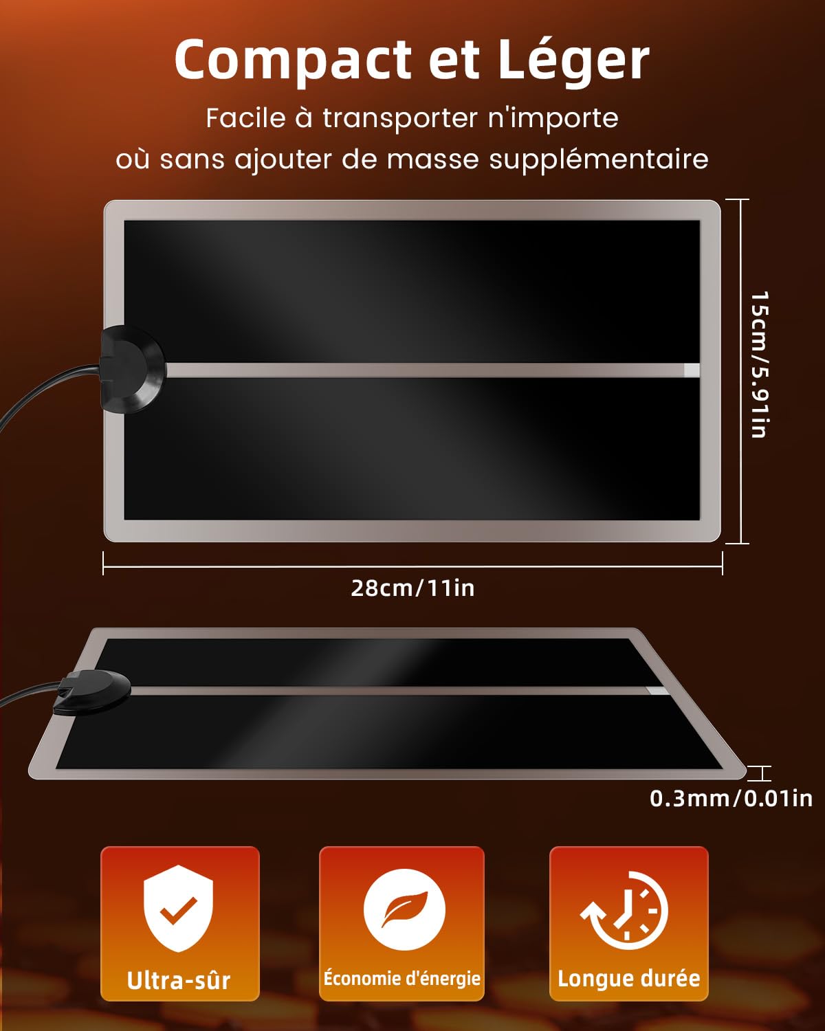 Glowup 7W Reptile Vivarium Tapis de Chauffage, Animaux de Compagnie Coussin de Chauffage avec Réglage de la Température, Amphibien Réservoir Chauffage pour Les Reptiles, Tortues, Serpents, Lézard(2X)