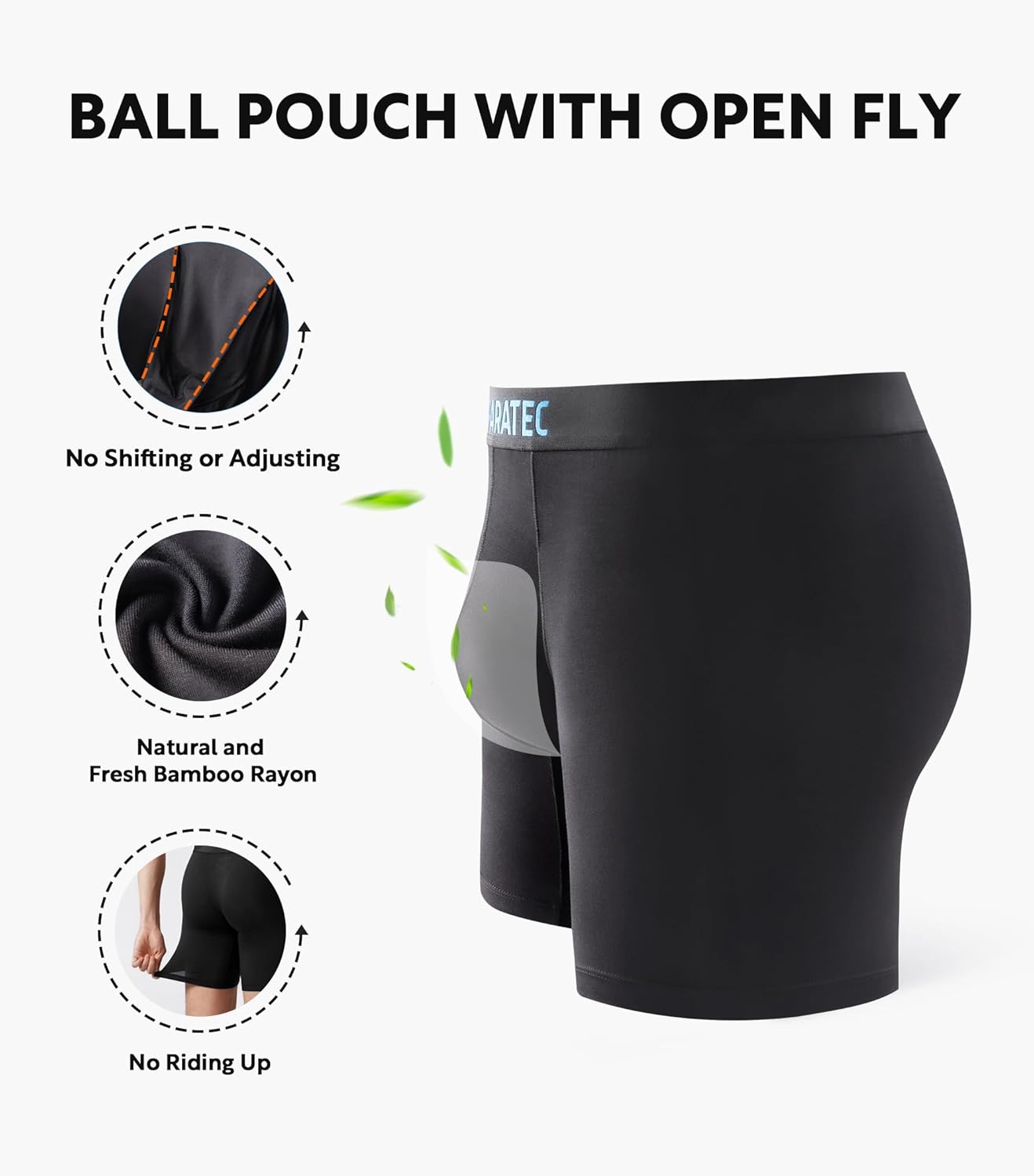 Separatec Men’s Underwear Moisture Wicking Rayon Boxer Briefs for Men, Ball Support Pouch Underwear Multiple - Image 5