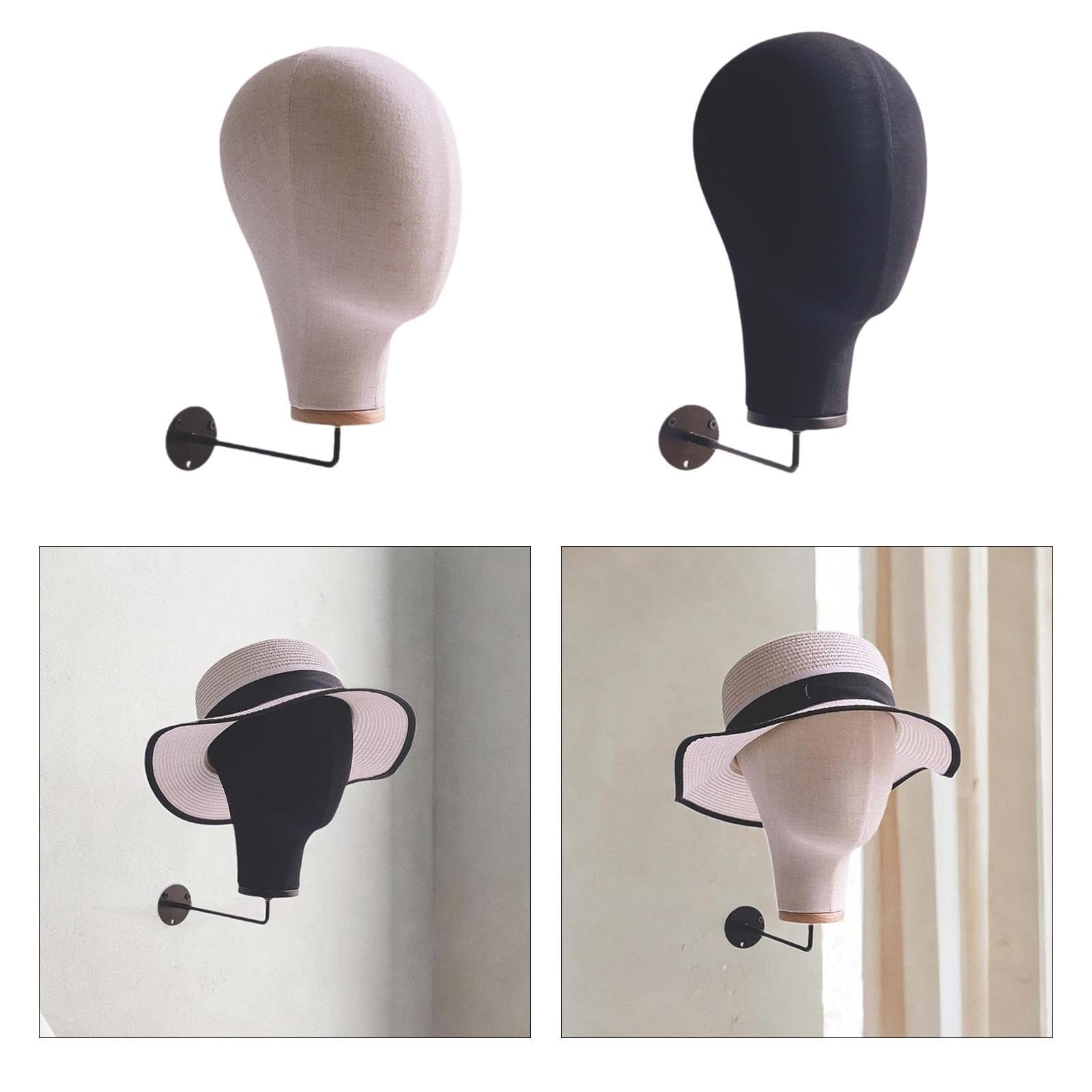 Espositore innovativo per testa di manichino, espositore per parrucche e cappelli, per centro commerciale e barbiere (nero)