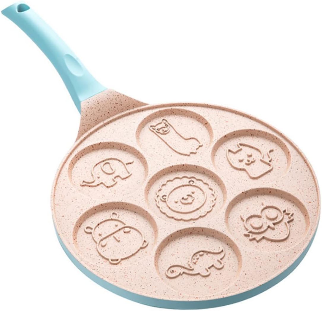 Freing Pancake Pliddle Antiadherente Pancake Moldo de planchas Antiadherente Panqueque Animal Pan de panqueque Azul.