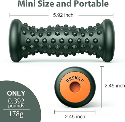 Miniatura 4 de BESKAR Rodillo de masaje para los pies para aliviar la fascitis plantar, herramienta de reflexología del pie, rodillo de masaje de puntos de Verde