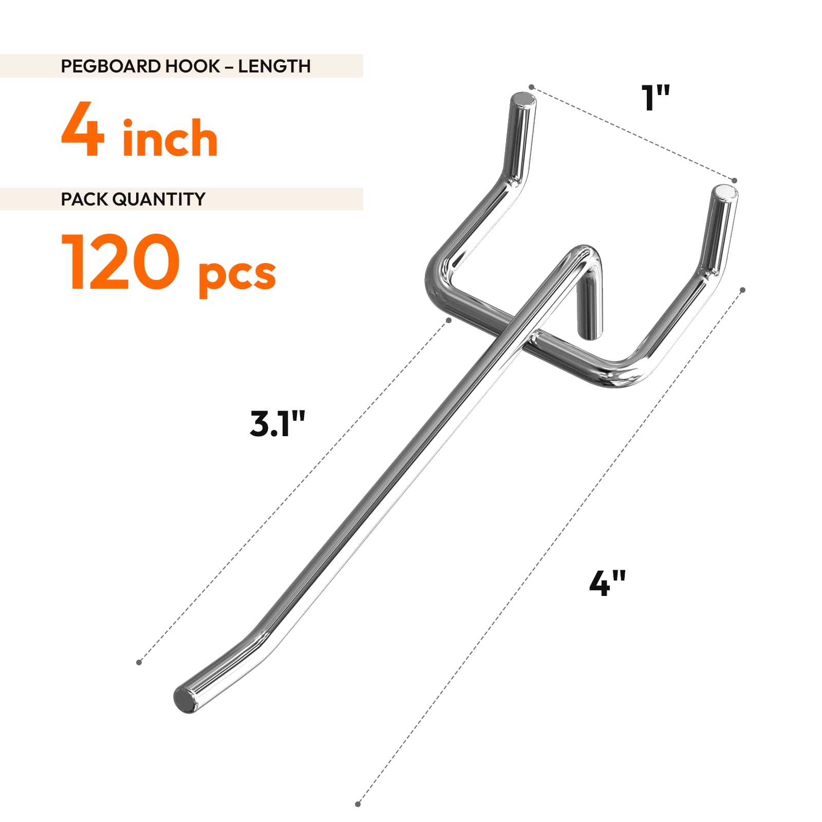 JEAWIWI Pegboard Hooks - 120 Pack -2