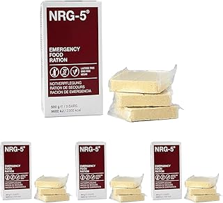 NRG-5 Emergency Food Ration | 2300 kcal Notnahrung | lange haltbar | für Trekking, Wandern, Bergsteigen und im Notfall (Packung mit 4)