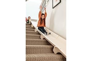 Original Stair Mounted Kids Indoor Home Staircase Slide Playset with Self Anchoring...