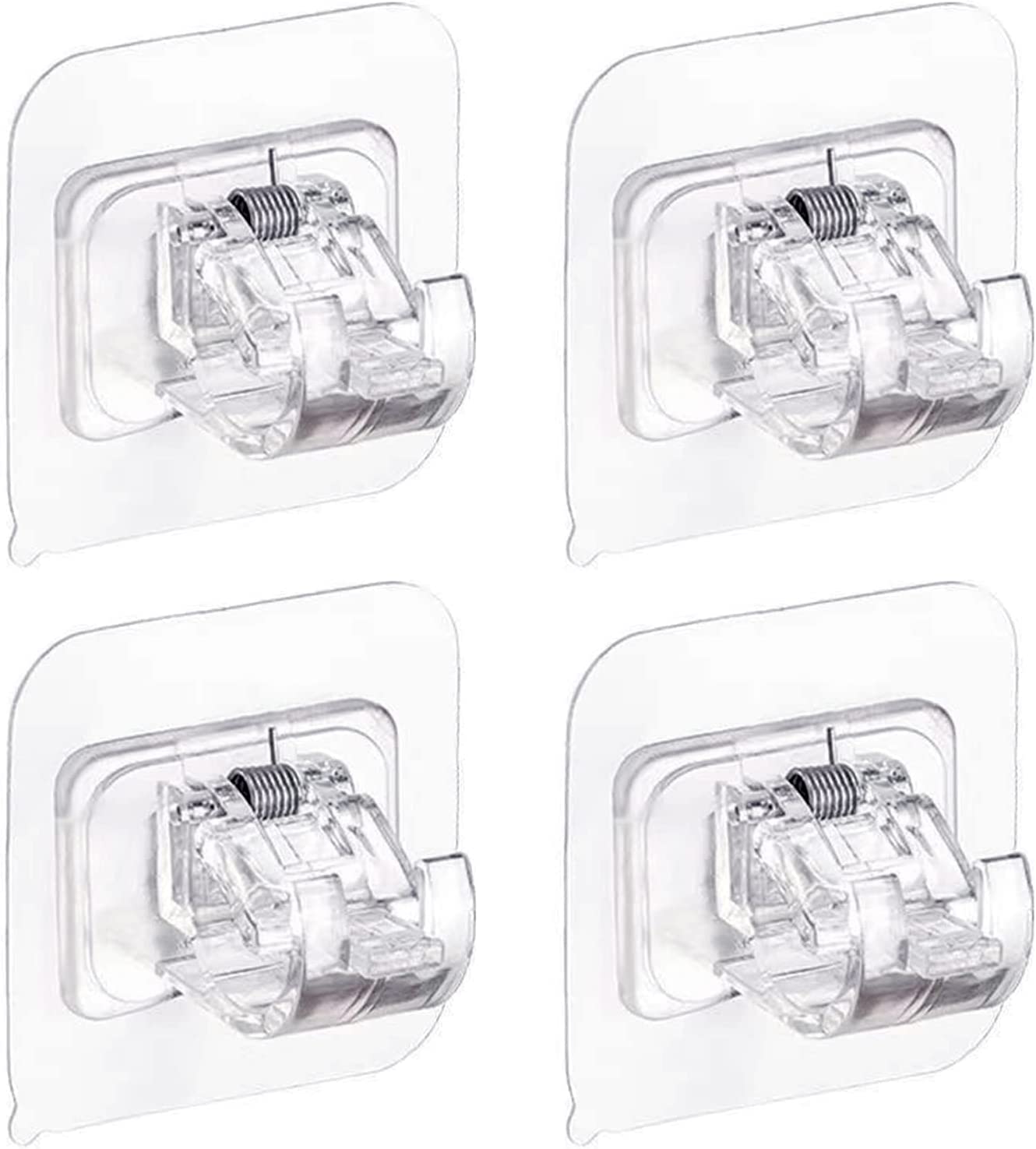 Drake Self Adhesive Drapery Hook Holders, Curtain Pole Wall Brackets Fixing Rod Holder, No Drill Curtain Rod Hooks Transparent Rod Brackets (Pack of 4) (B0C5MRZHG2) Amazon Price History, Amazon Price Tracker