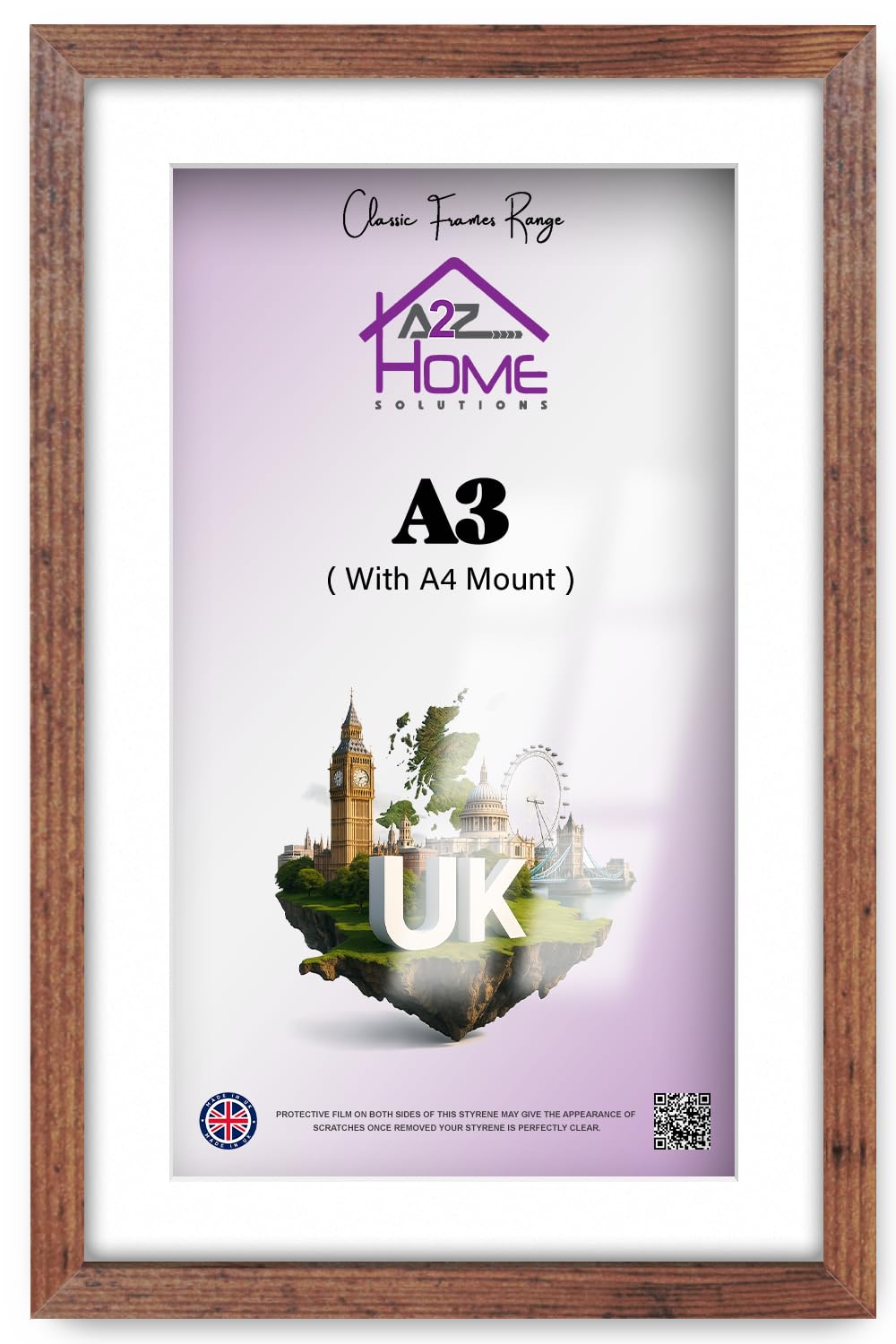 A2Z Home Solutions® Wall Poster Picture Frame With Mount to Hang Portrait or Landscape Art Gallery Rustic Photo Frame With White Mount- A3 Pic Size A4 — image 1