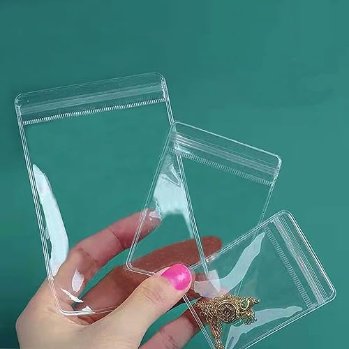 Bolsas de plástico pequeñas, 100 mini bolsas, bolsas de plástico transparente con cremallera para joyas, bolsas gruesas autosellantes de OPP, bolsas