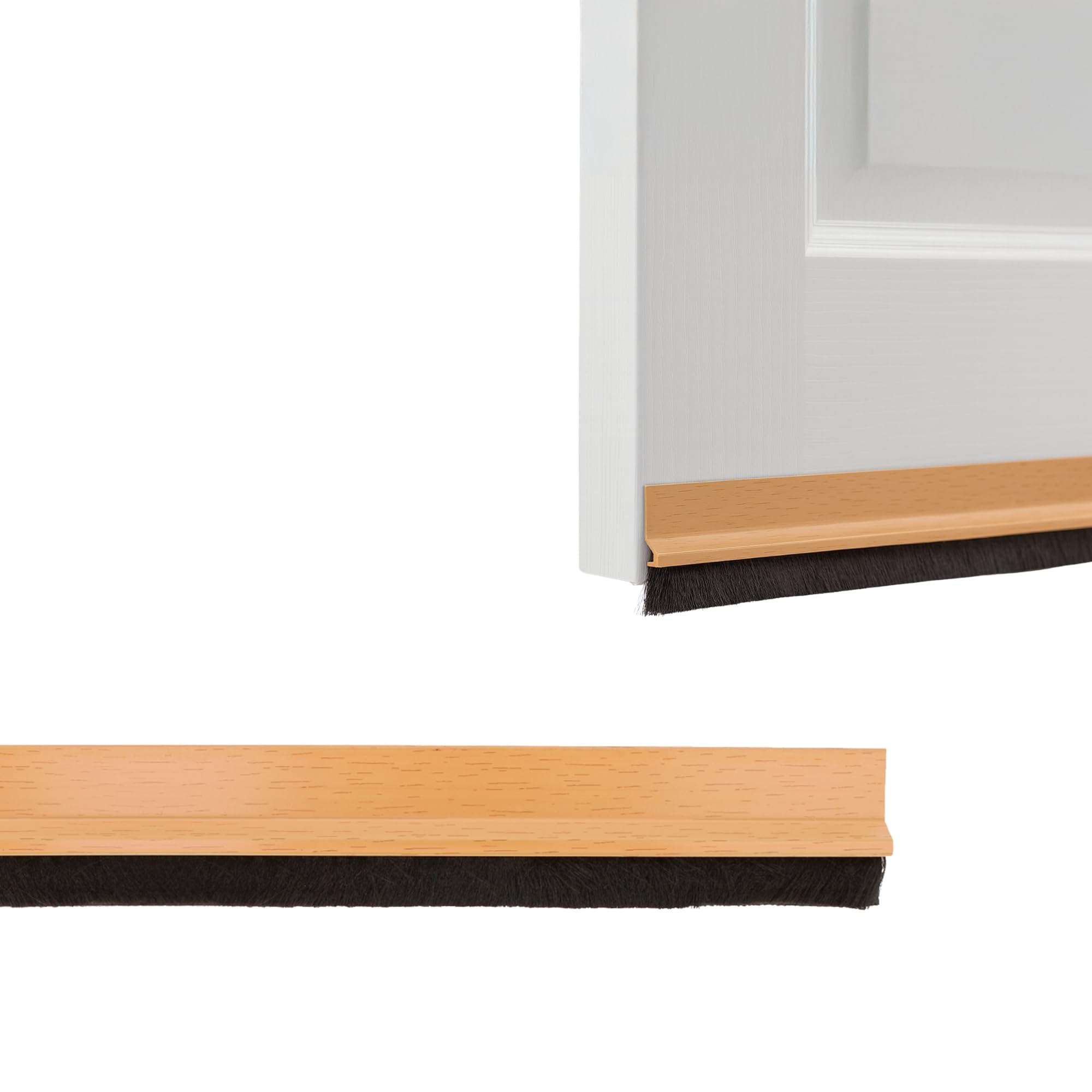 Amig Oak - Door Draught Excluder | Energy Efficient | Insect & Dust Prevention | Easy 2-Min Installation | Foot Controlled Door Stop Compatible | | 1 M | Polyvinyl Chloride