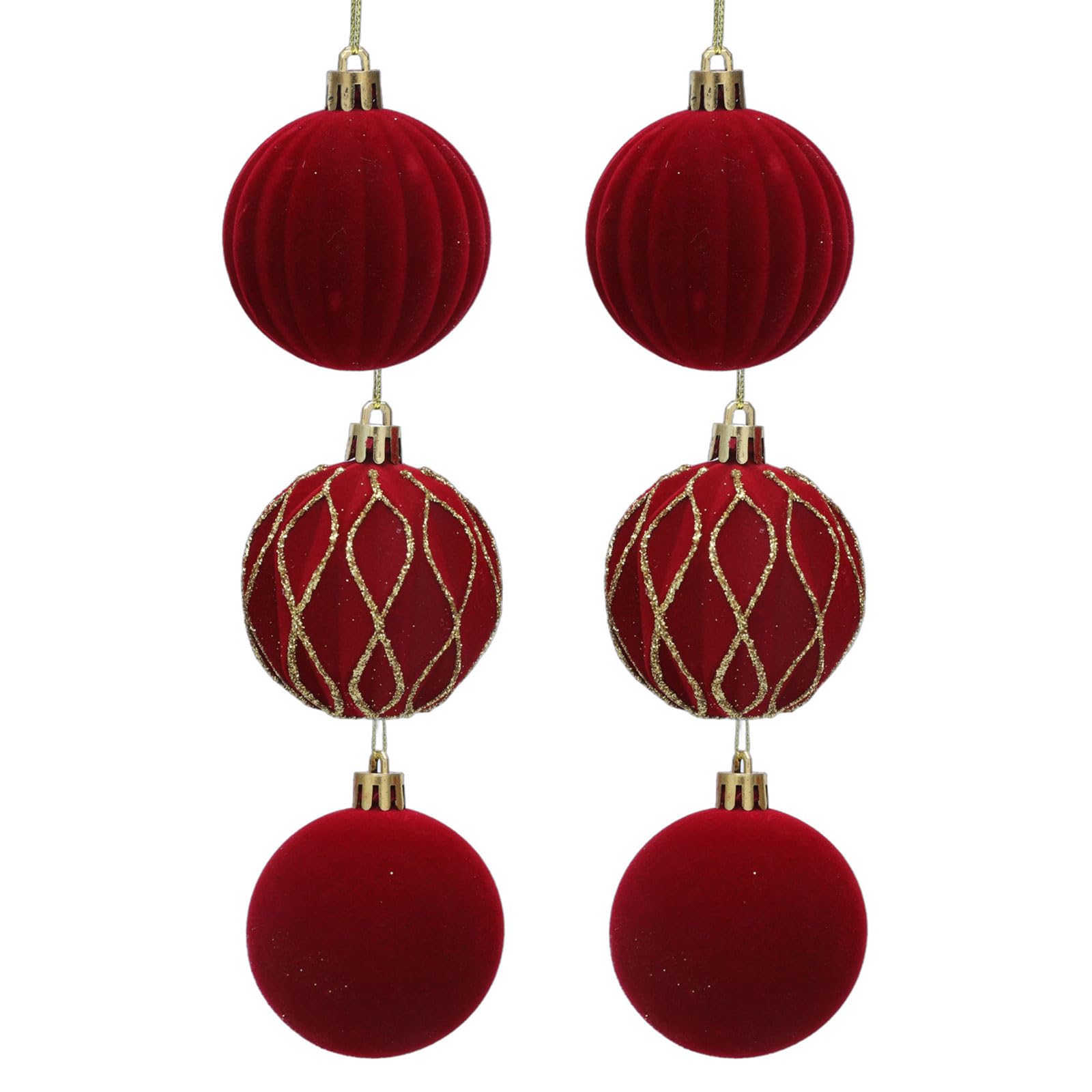Tsophreniq 6 Pieces Cozy Flocking Holiday Decorations Soft Touch Christmas Balls Soft Flocking Ornament for Festive Atmospheres Holiday Tree Decor