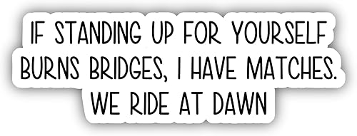 Pegatina If Standing up for Yourself Burns Bridges, calcomanías de sarcasmo para laptop, calcomanía sarcástica, calcomanía divertida, calcomanía