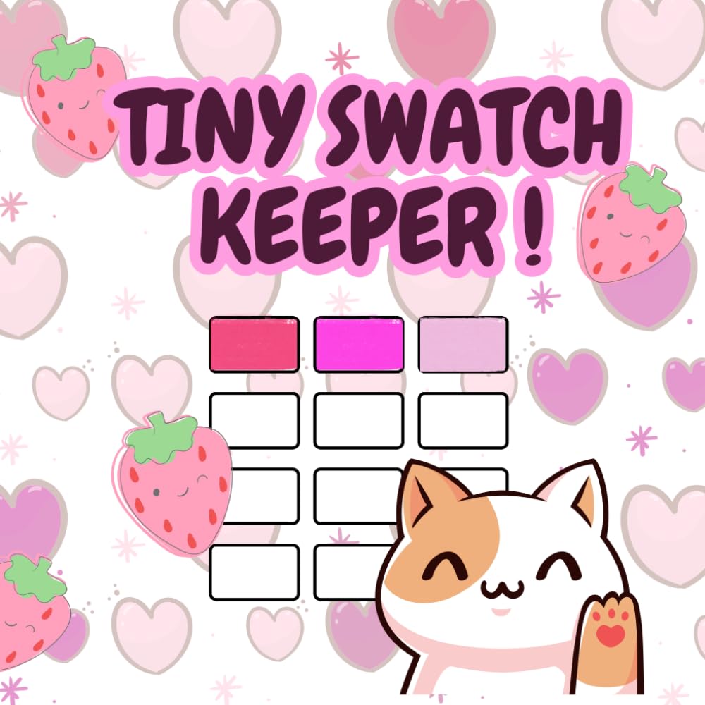 Tiny Swatch Keeper !: Cute Test Chart Coloring Logbook and Organizer, 40 White and 15 Black Pages