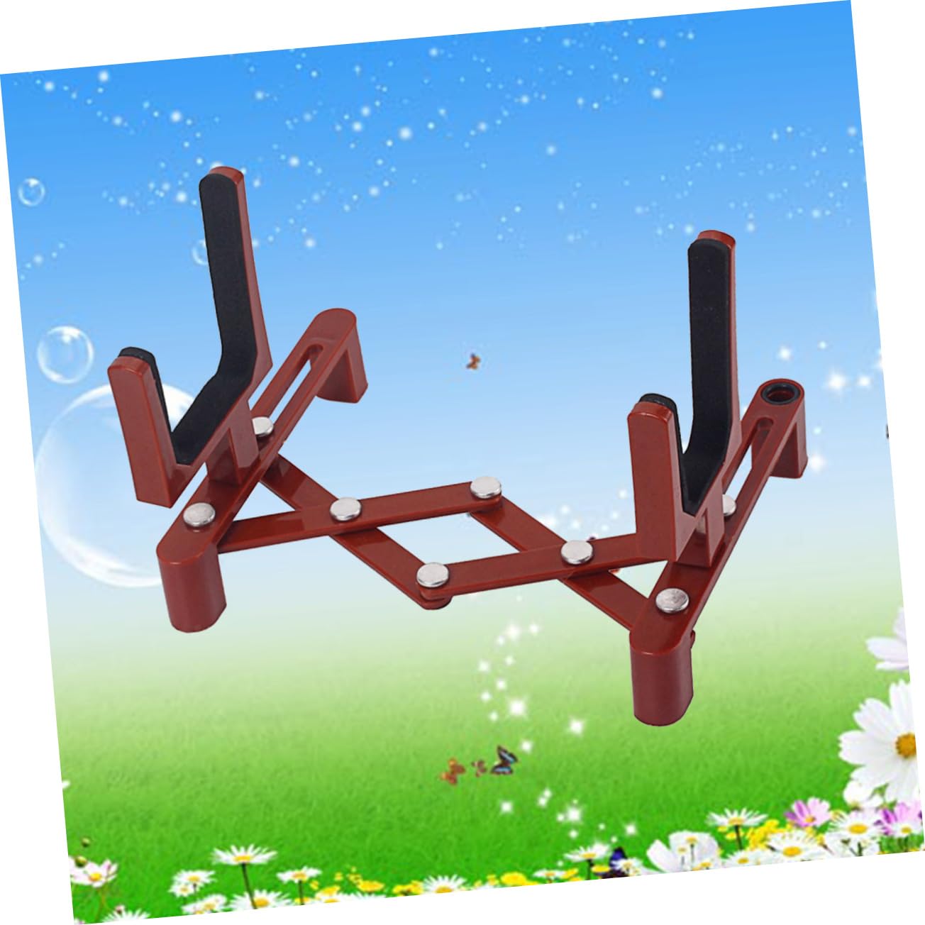 Abaodam Professional Violin Floor Bracket Portable Foldable Dark Finish for Musicians