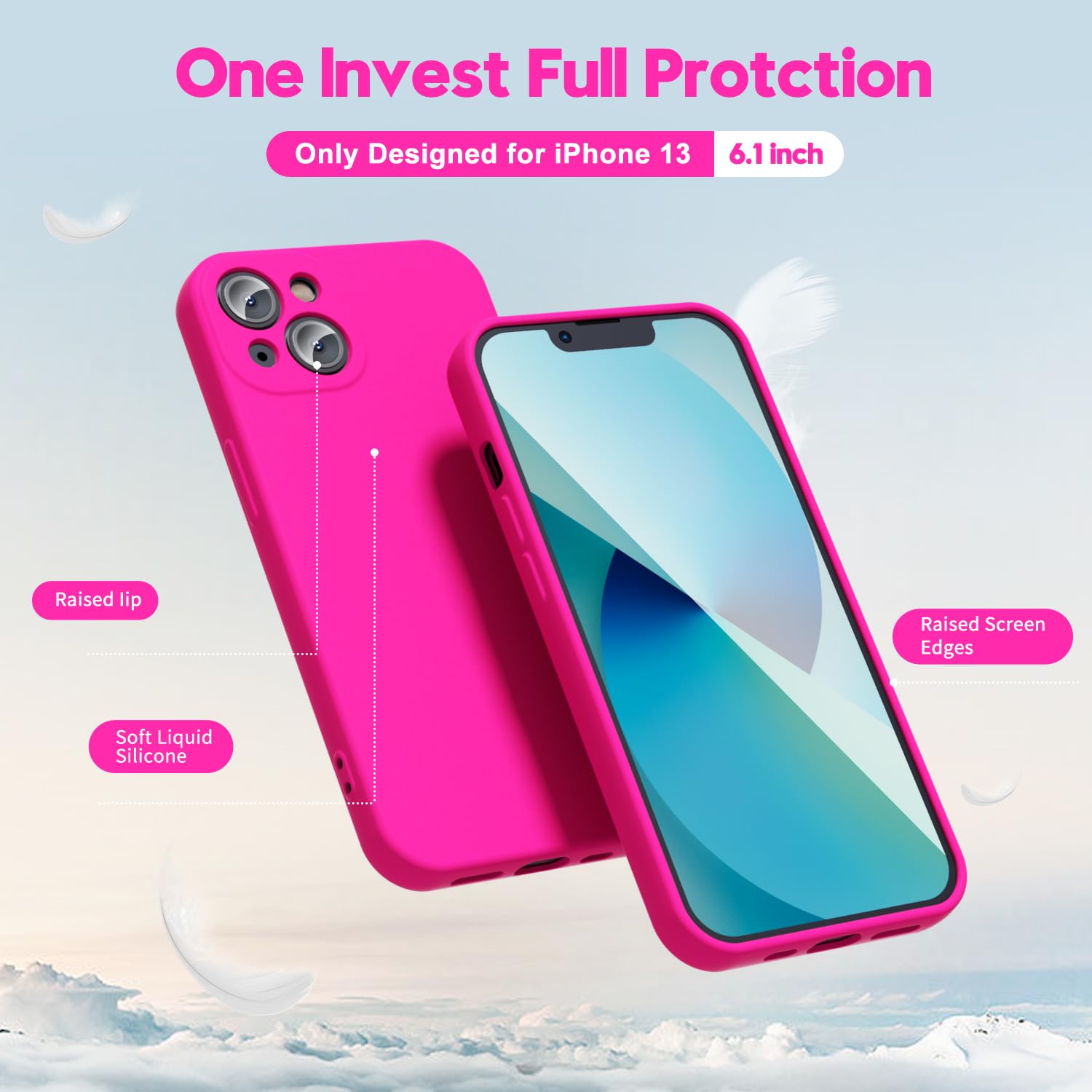 oakxco for iPhone 16 Pro Max Case Liquid Silicone, Soft Rubber Gel Elegant Aesthetic Basic Simple Cover, Cute Thin Slim TPU Matte Solid Color Plain Smooth Case for Women Girl, Light Pink — view 1541