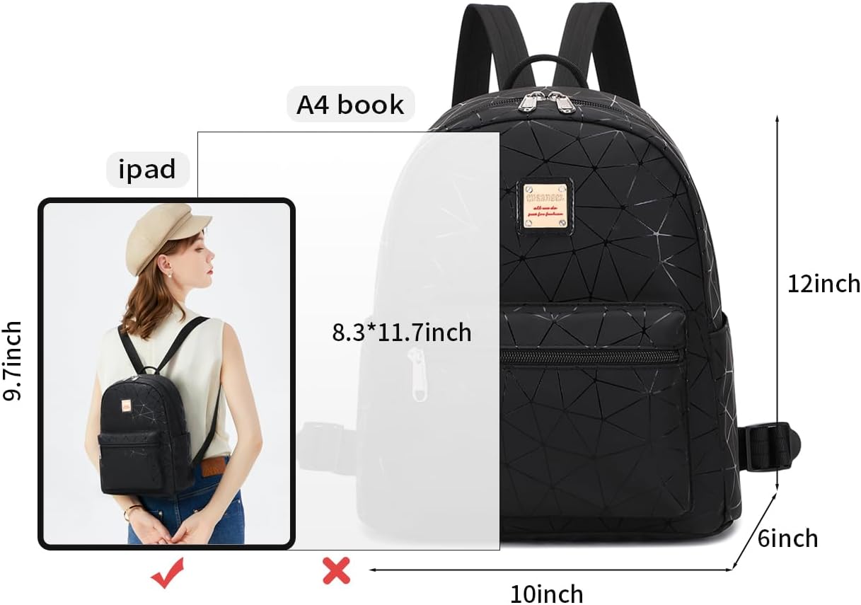 Cusangel Black Mini Backpack For womens, black backpack Purse,10L Synthetic Leather Cute Small Backpack with Pockets,Travel Fashion Backpack,Ladies Shoulder Bags - Image 9