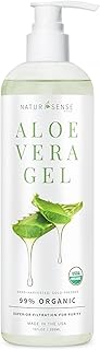 NTRSNS NaturSense Organic Aloe Vera Gel from 100% Pure Aloe–Great for Hair, Scalp, Face, Dry Skin, Acne, Winter Skin, Sunb...