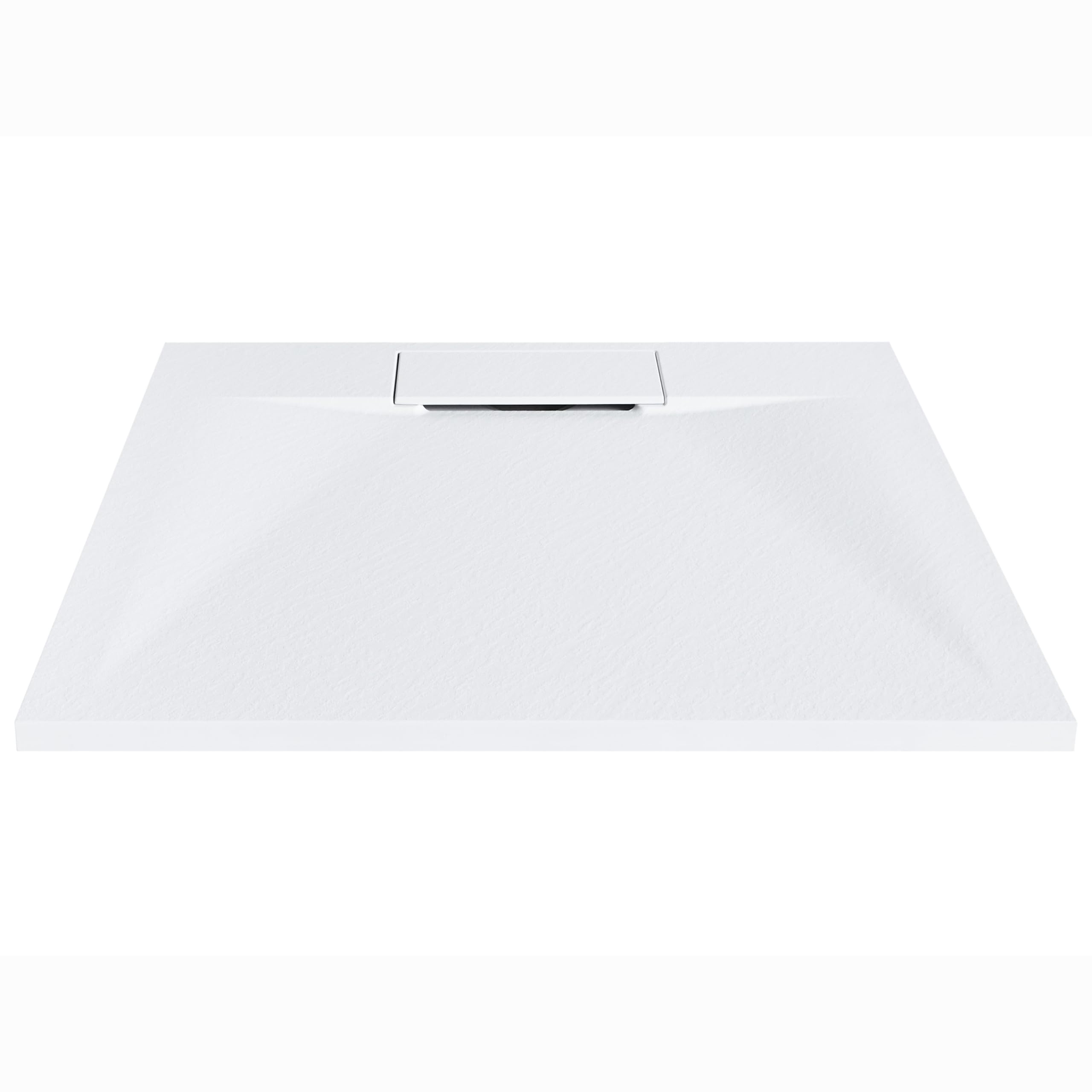 Brodzik prysznicowy z syfonem z materiały SMC biały efekt naturalnego kamienia 80 x 80 x 3 cm Azzurro